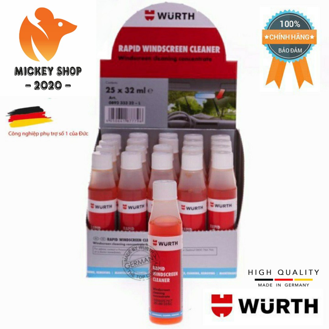 [MUA NHIỀU] Nước Rửa Kính Ô Tô Wurth Rapid Windscreen Cleaner 32ml 0892333