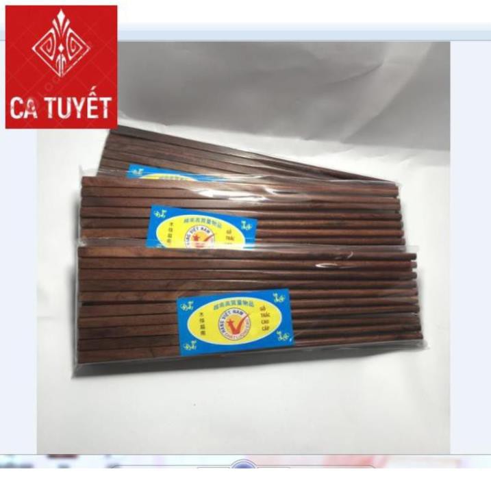 Bộ 10 đôi đũa gỗ Trắc khảm cá vàng cao cấp