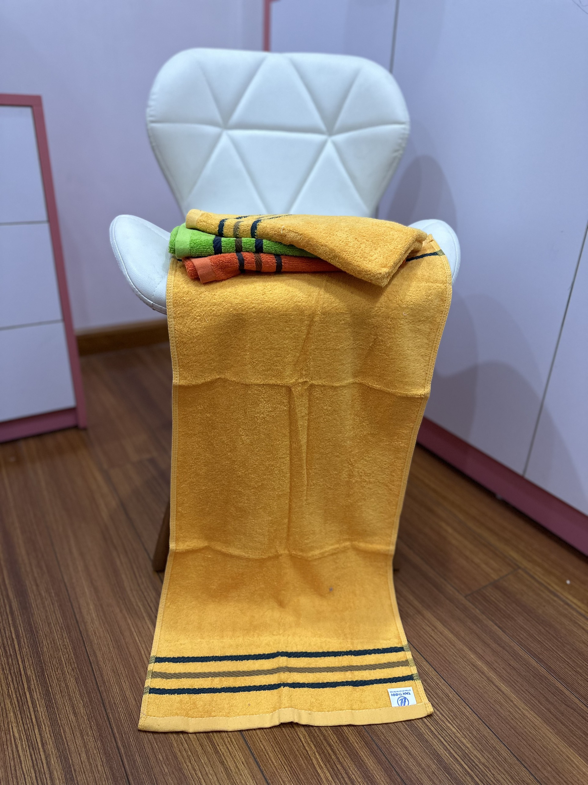 Khăn lau đầu, quấn đầu cotton tân thịnh, 3 dí, kt 35x80cm