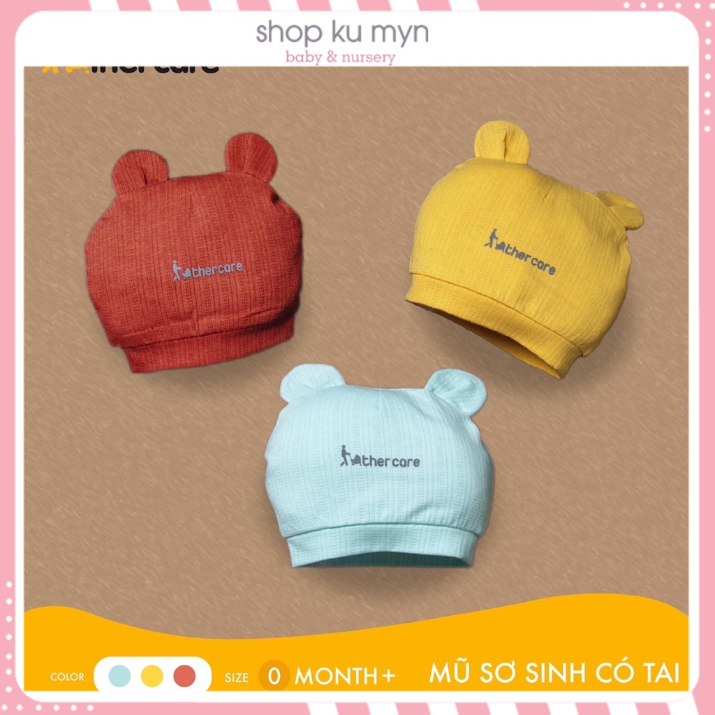 Set 2C Mũ Cotton Sơ Sinh Tai Gấu