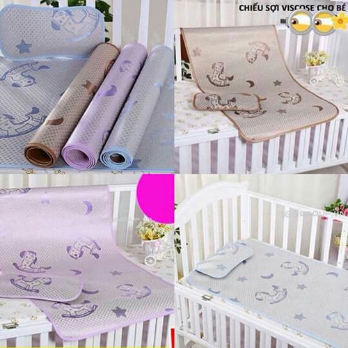 Chiếu lụa điều hòa cao cấp tặng kèm gối cho bé