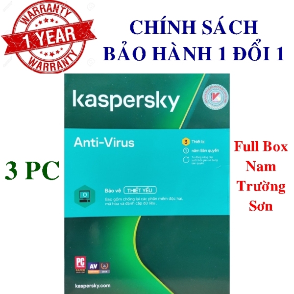 Phần mềm diệt virus Kaspersky Anti Virus 3 Thiết bị/Năm - BOX NAM TRƯỜNG SƠN