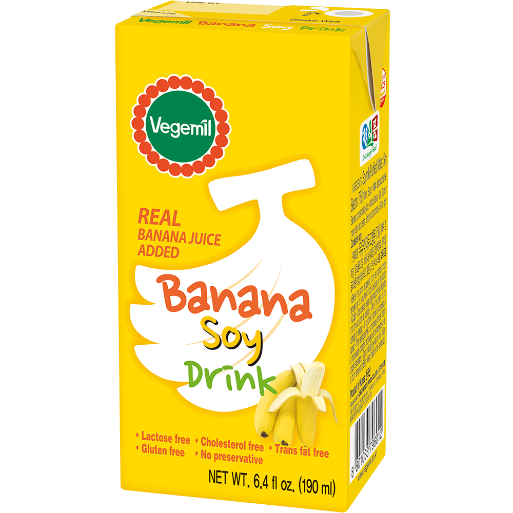 Vegemil Banana Soymilk 190ml (16 packs/boxes)