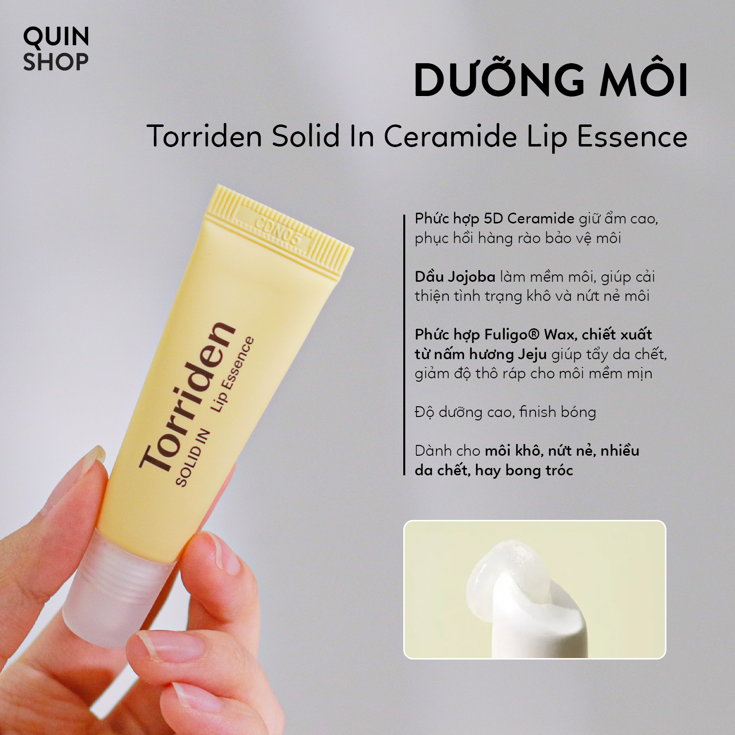 Son Dưỡng Môi Giảm Bong Tróc, Nứt Nẻ Torriden Solid In Ceramide Lip Essence
