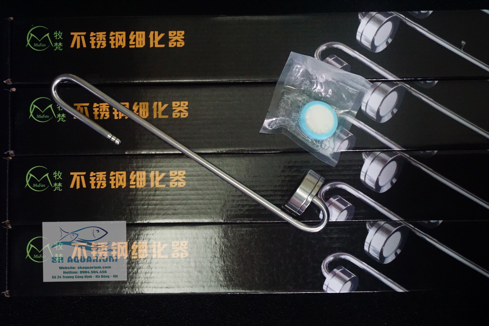 [HOÀN TIỀN 10%]Sủi CO2 Inox treo thành bể Mufan 30cm