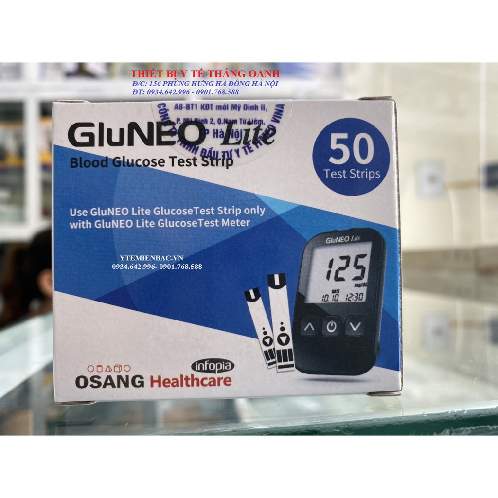 QUE THỬ TIỂU ĐƯỜNG GLUNEO LITE 50 TEST- HÀN QUỐC