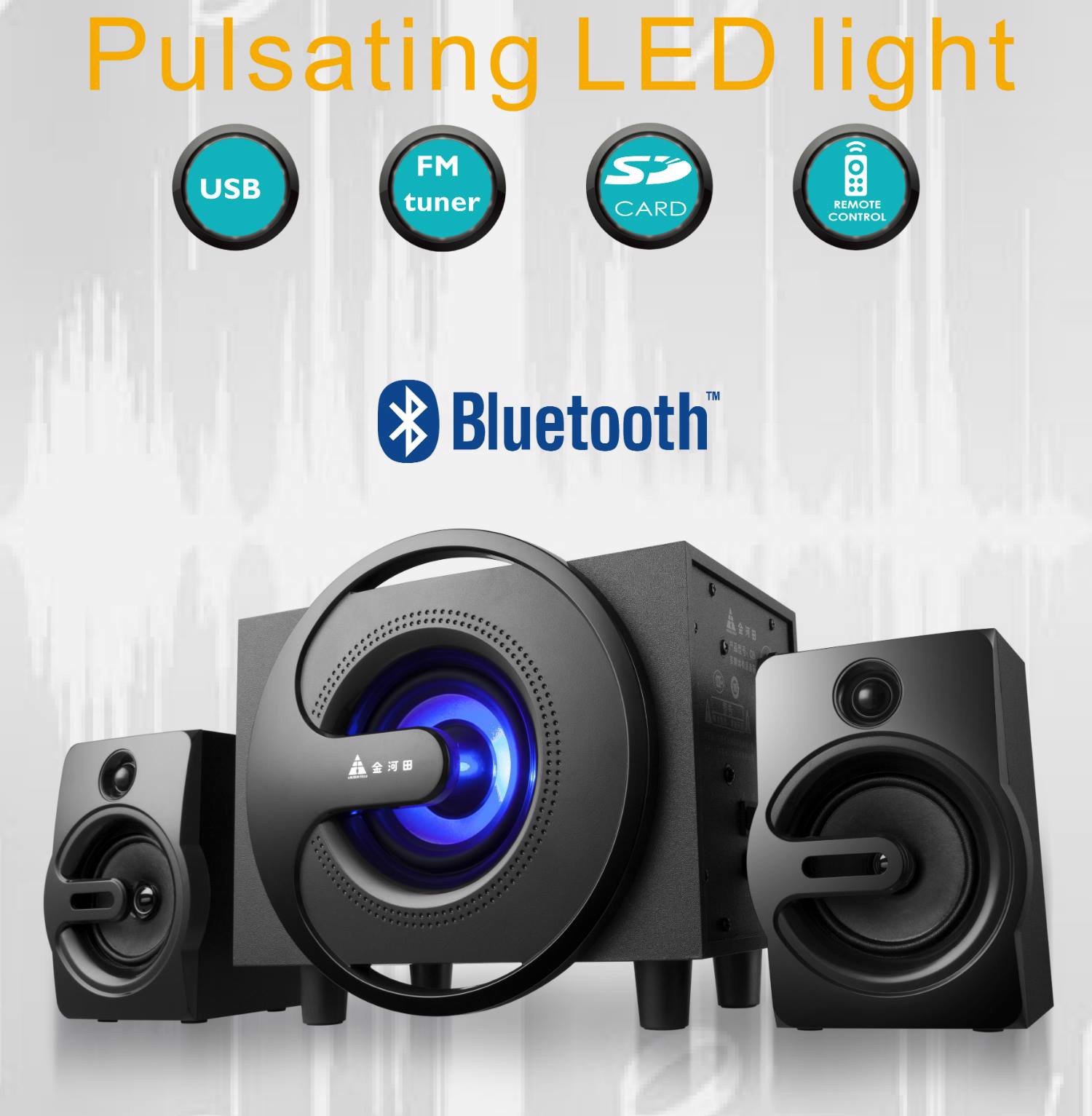 Loa Máy Tính Golden Field H302U 2.1CH (Đen USB Bluetooth FM)