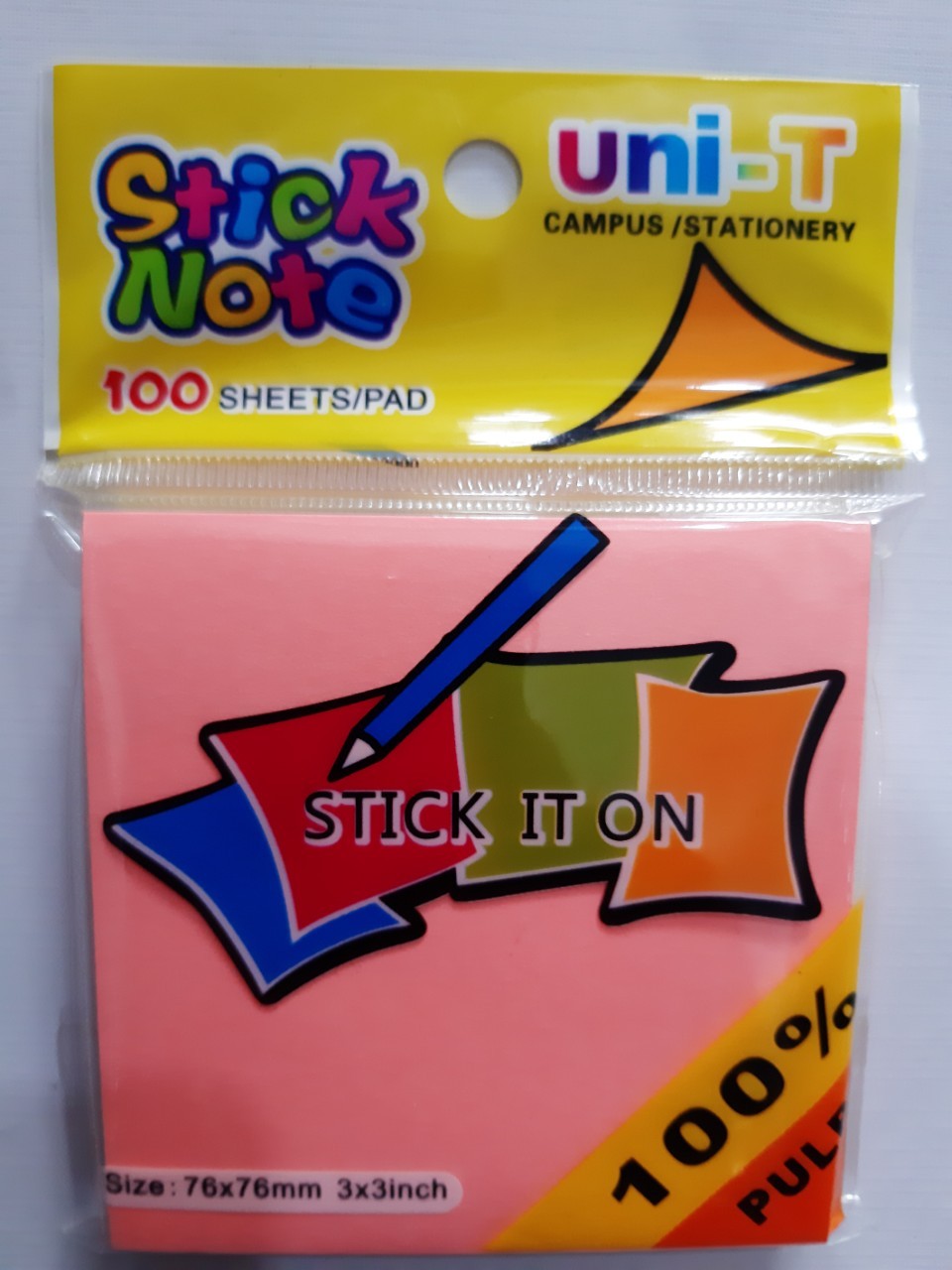 2 xấp giấy note dạ quang 5 mầu