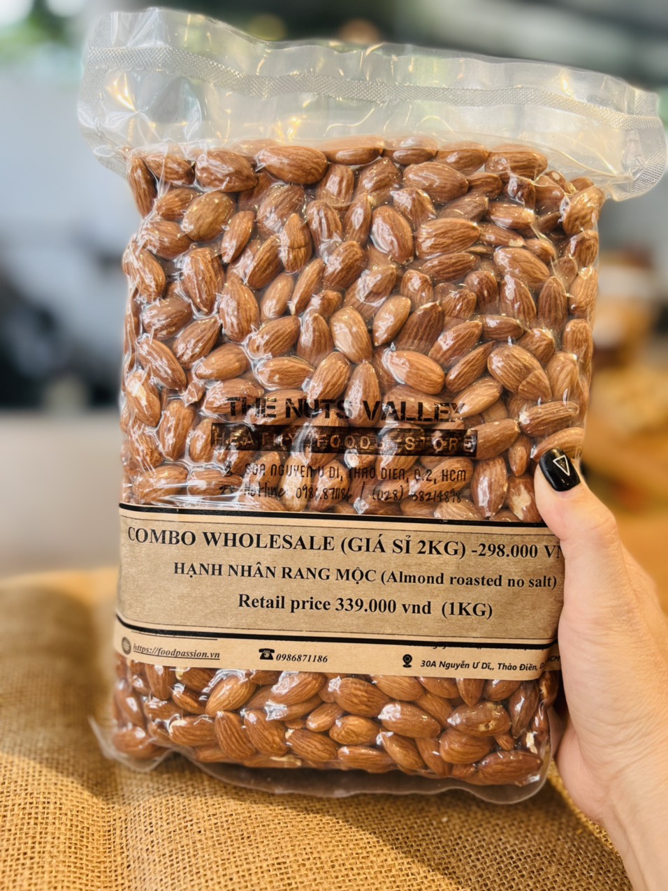 [COMBO 1kg x2]Hạt Hạnh Nhân Rang-ROASTED ALMOND  G2Kg