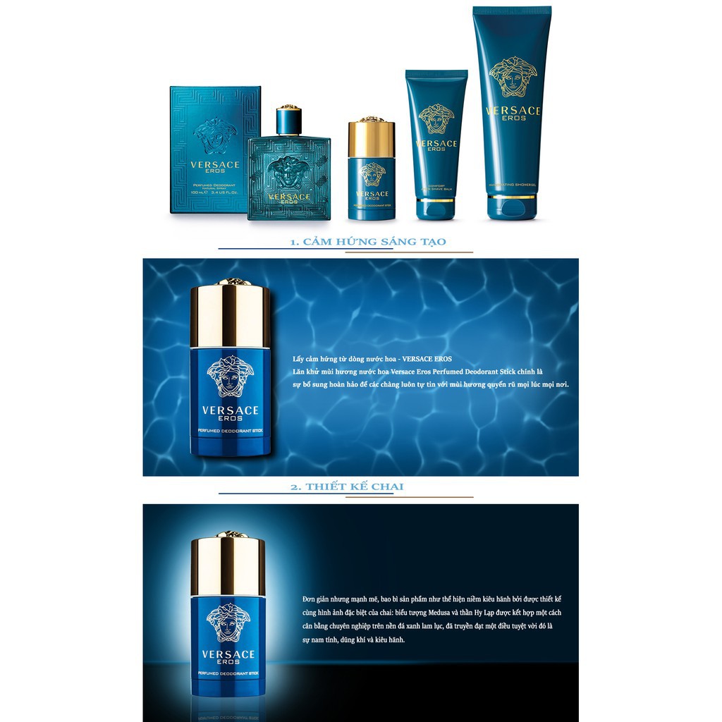 Lăn khử mùi Nước hoa Versace Eros Perfumed Deodorant Stick 75ML