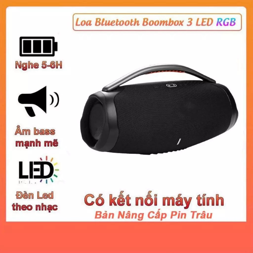 Loa Bluetooth Boombox 3 , Âm Thanh Siêu Bass Cực Mạnh, Chống Nước IPX7, Loa Karaoke Công Suất Cực Lớn 100W Loa Nghe Nhạc Bass Mạnh Thời Gian Sử Dụng 24h Tương Thích Điện Thoại, Máy Tính, Laptop – BẢO HÀNH 1 ĐỔI 1 từ MƯỜNG THANH ROYAL