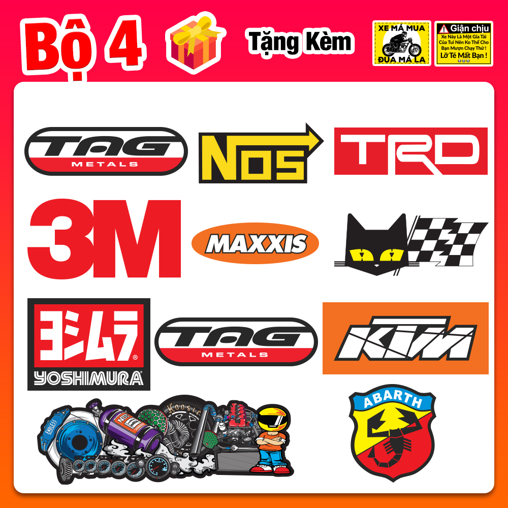Combo Tem Dán Xe - Tem Xe Ex 150 Winner Wave Vario - Team Dán Xe Không Thấm Nước