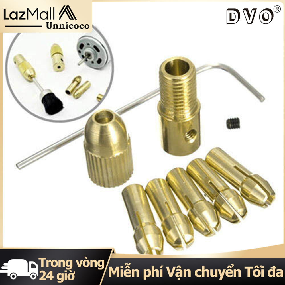 Unnicoco 8Pcs 0.5-3mm Electric Drill Bit Kit Collet Mini Twist Drill Tool Chuck Set