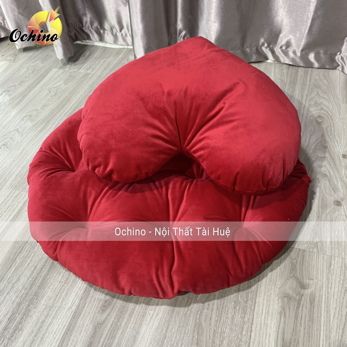 Đệm xích đu hình tròn kèm gối tim đường kín 60