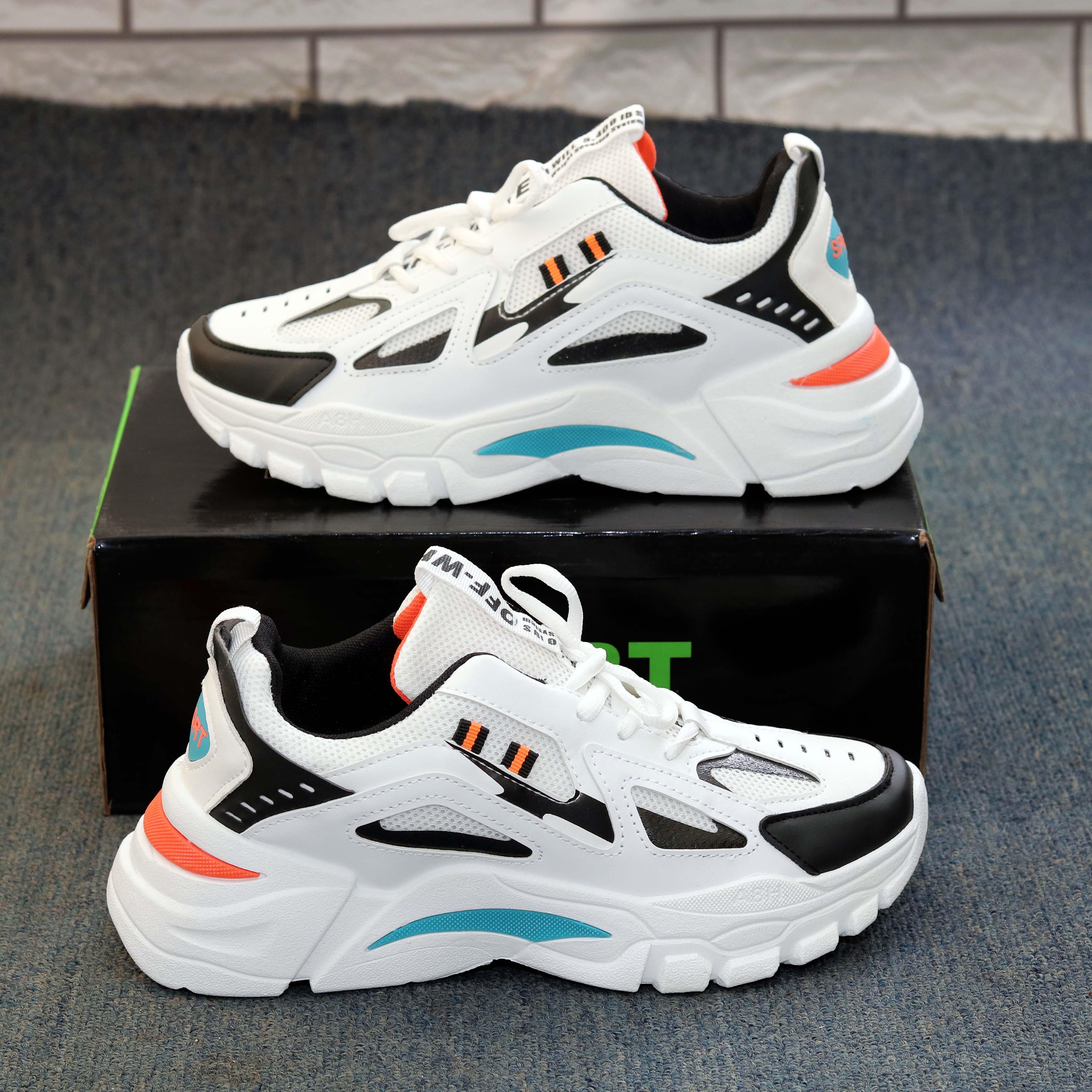 Giày nam, giày sneaker, giày HoT trend Trằng cổ đen tăng chiều cao-  tặng kèm tất lửa cao cấp