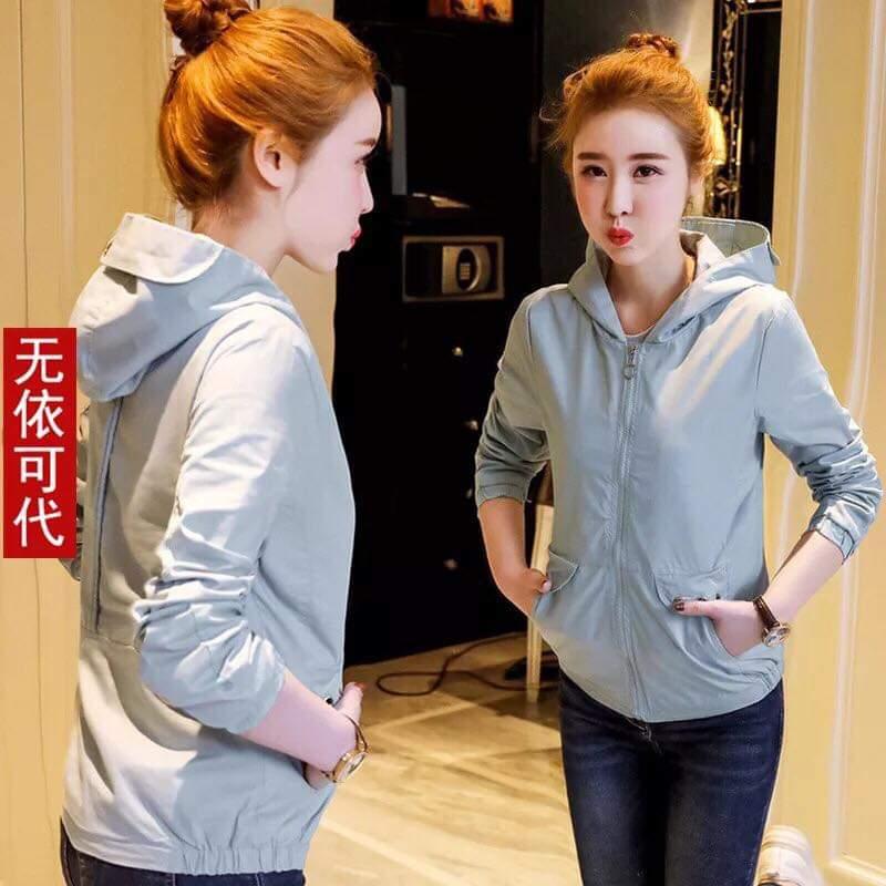 [HCM]áo khoác nữ form rộng có nón cá tính