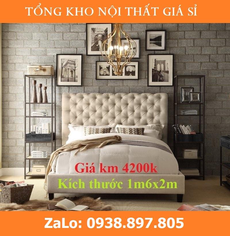 Giường ngủ gỗ bọc nệm cao cấp GN0901