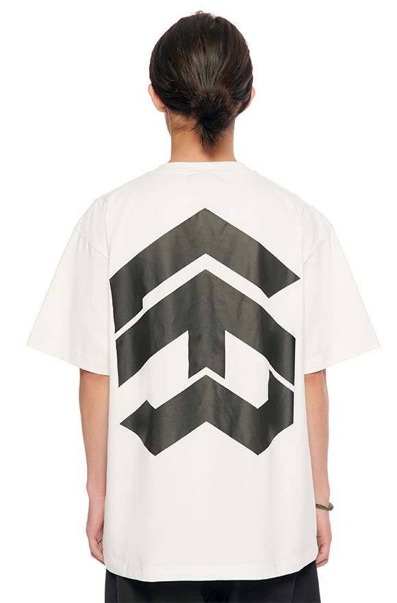 5THEWAY® /solid/ BIG LOGO SQUARE TEE™ in WHITE  aka Áo Thun Trắng Tay Ngắn