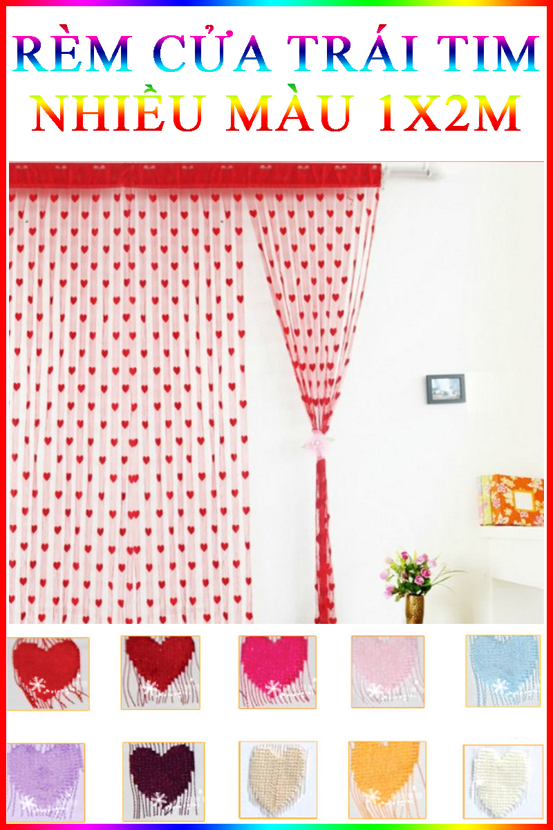 Rèm Cửa Hình Trái Tim Nhiều Màu 1mx2m