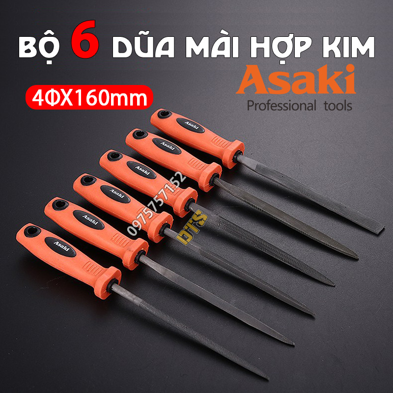 Bộ dũa mài kim loại hợp kim 4x160mm Asaki AK-3899