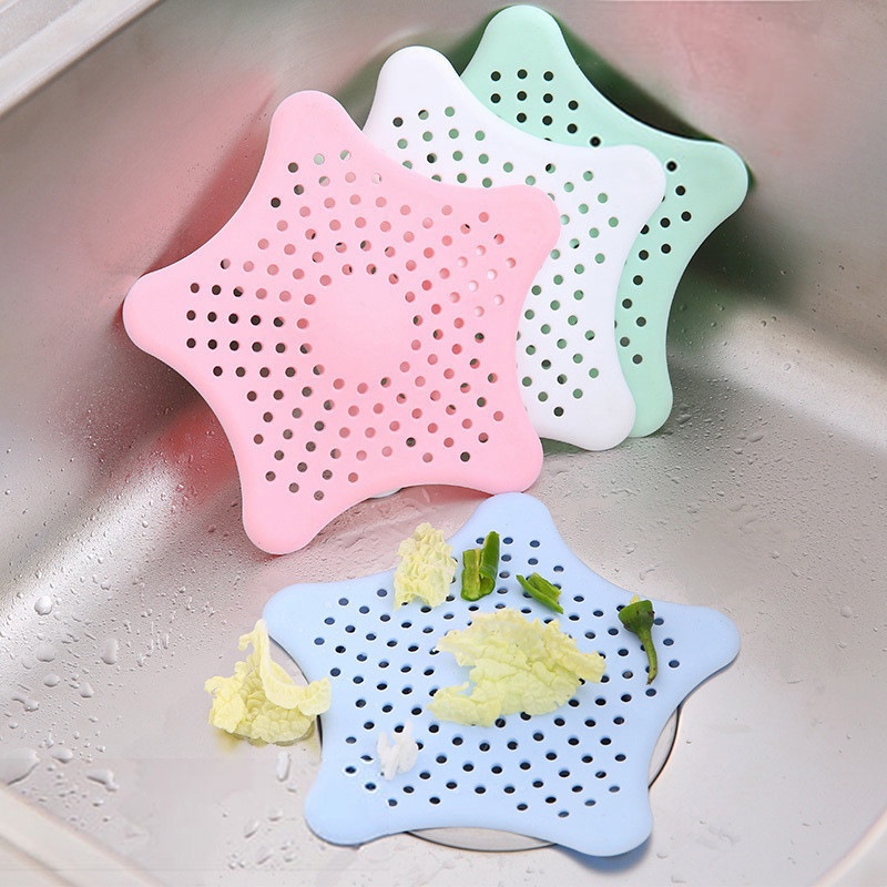 Nắp chặn lọc rác bồn rửa chén bát hình ngôi sao - Miếng Lọc rác bồn rửa chén, nhà tắm