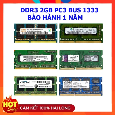 Ram laptop DDR3 2GB Bus 1333 PC3 10600 Samsung Hynix Micron Elpida Kingston...