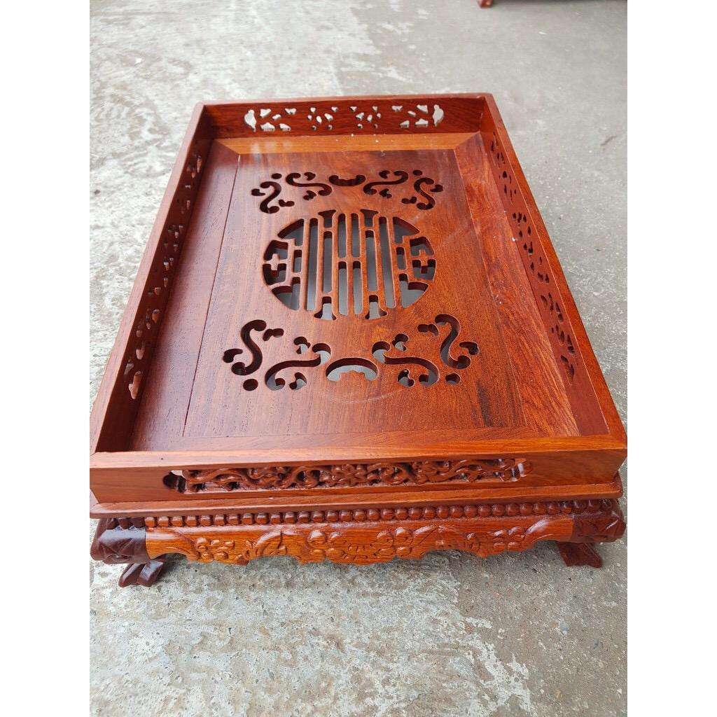 Khay trà gỗ hương (37 x 27 x 12 cm)