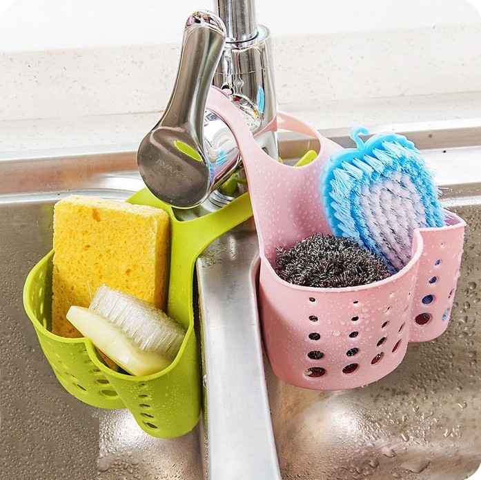Giỏ silicone đựng vật dụng treo bồn rửa chén tiện dụng- Giỏ Lưới Silicon Nhựa Đựng Lưới Rửa Chén, Cọ Xoong, Xà Bông Treo Bồn Rửa Chén Bát, Nhà Tắm (Màu Ngẫu Nhiên)