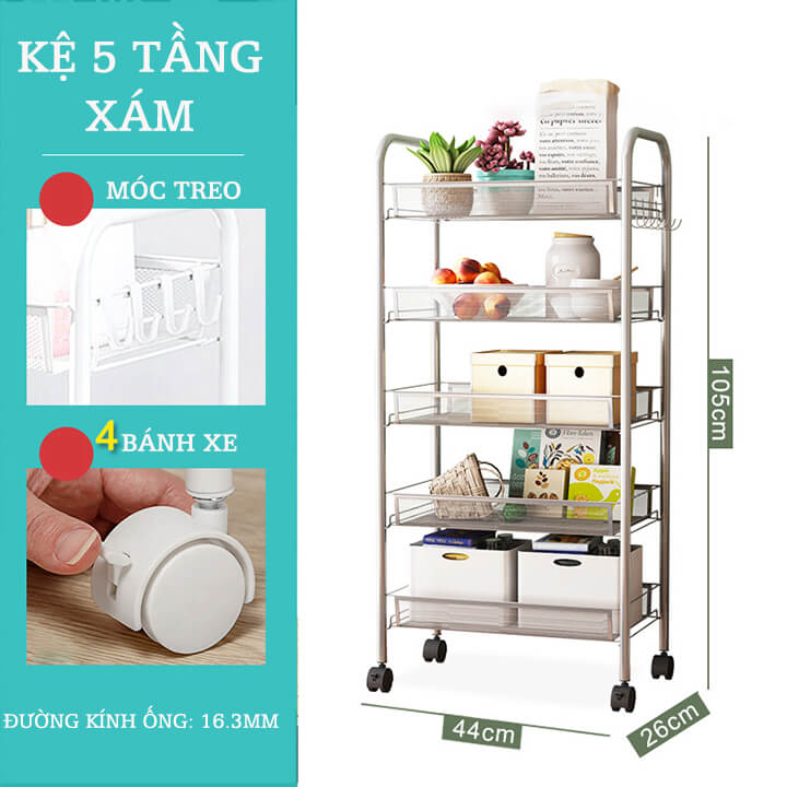 Kệ Để Đồ Đa Năng Có Bánh Xe K04
