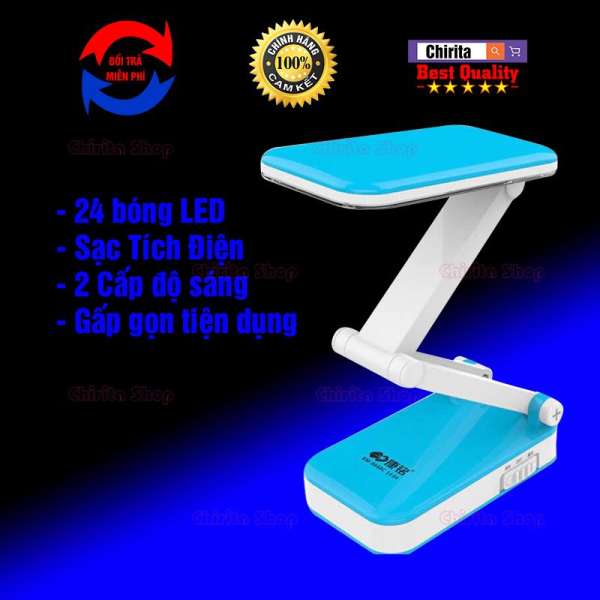 Đèn 24 led để bàn xếp gọn tiện dụng siêu sáng pin sạc