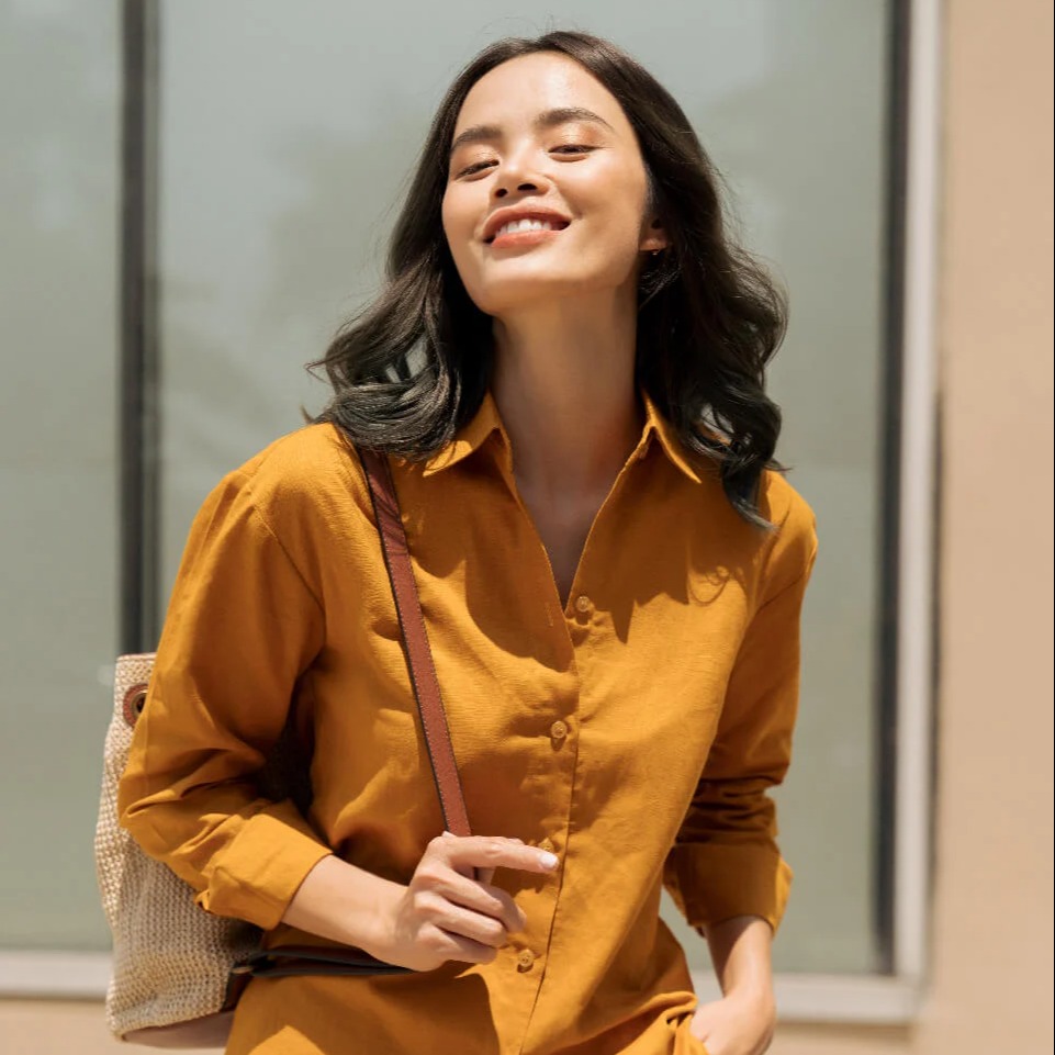 Áo Sơ Mi Nữ Linen Vàng Back To Work F2 SMW360