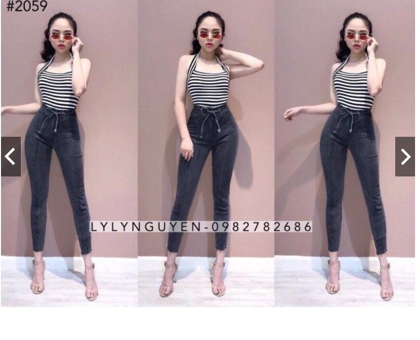 QUẦN JEAN NỮ CỘT DÂY SỌC TRƯỚC A5