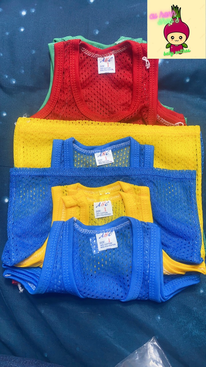 Combo 10 áo 3 lỗ lưới màu cho bé