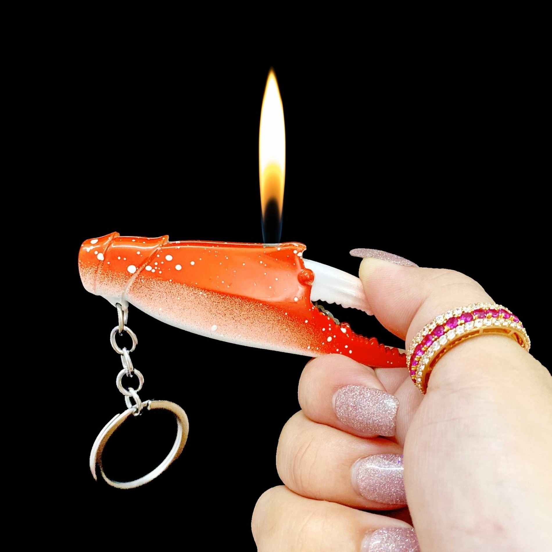 BẬT LỬA - MÓC KHÓA HÌNH CÀNG GHẸ (CÀNG CUA) KIM LOẠI ĐỘC LẠ - (XÀI GAS)
