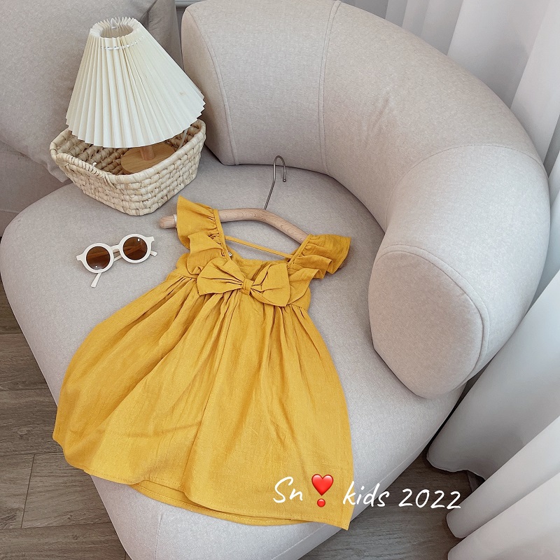 Váy bé gái cổ V giáng bèo cho bé từ 8-20kg