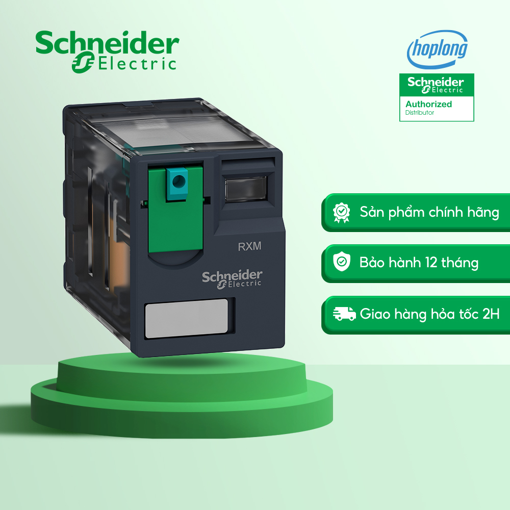 Relay trung gian rxm2ab1bd schneider - 2 poles - 24vdc