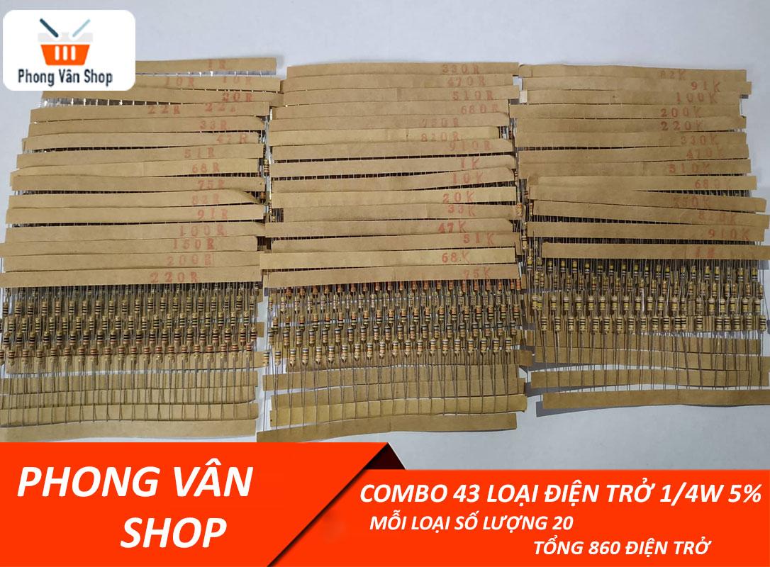 Combo 43 loại điện trở - mỗi loại gồm 20 con