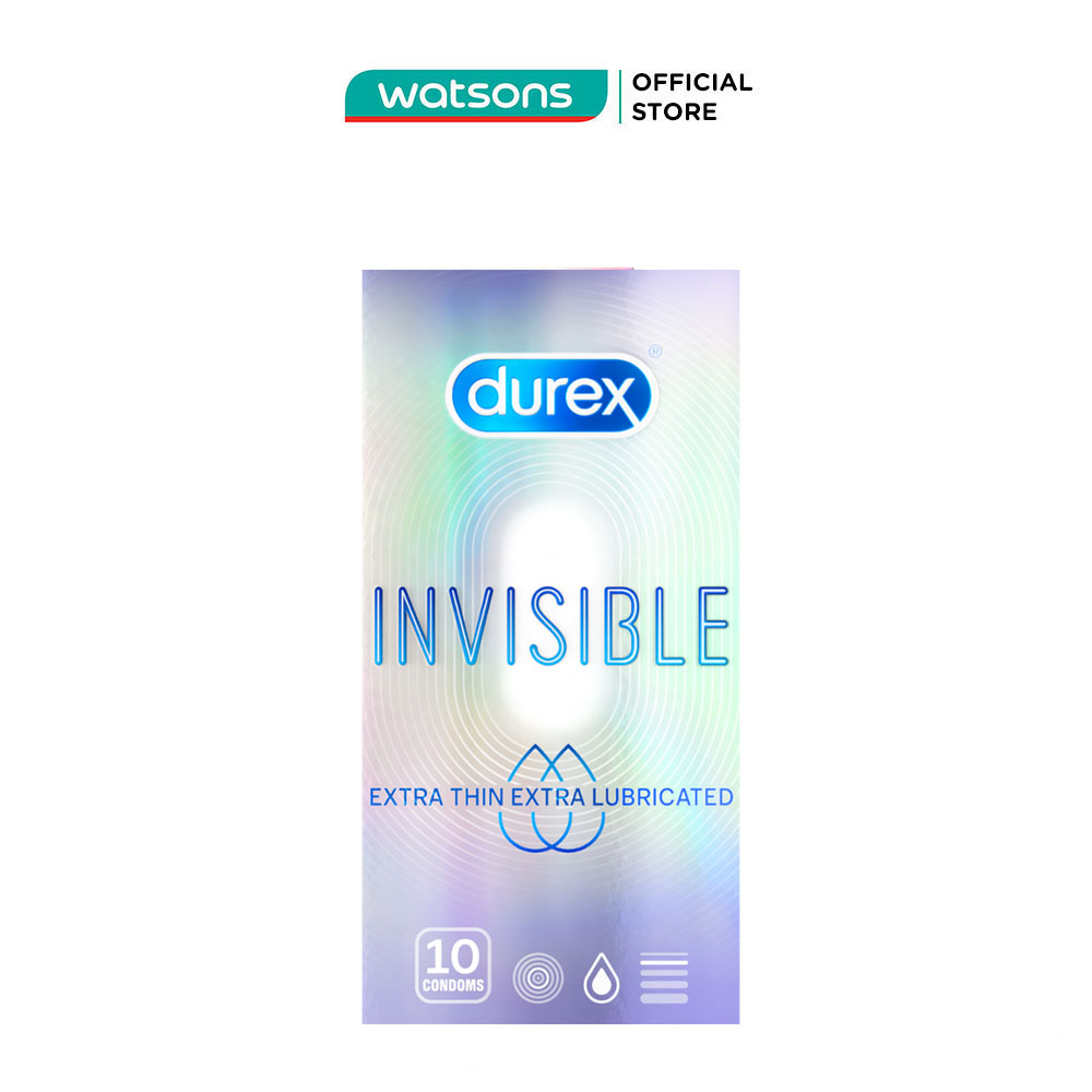 Bao Cao Su Durex Invisible Extra Lubricant - Hộp 10 Bao