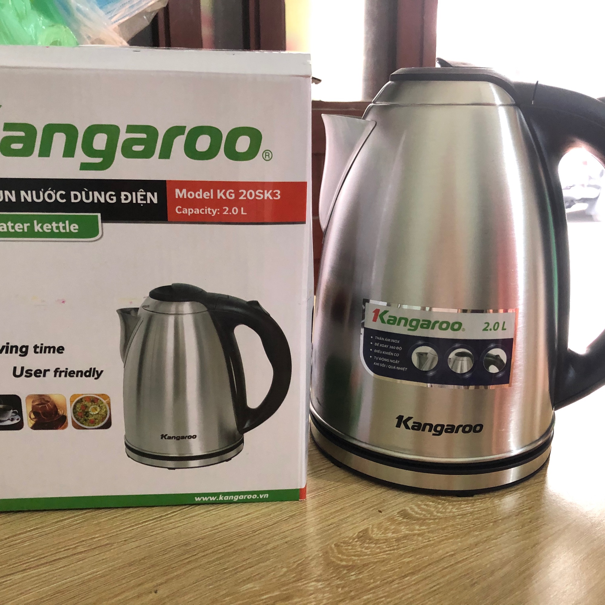 Ấm siêu tốc Kangaroo 2L chính hãng