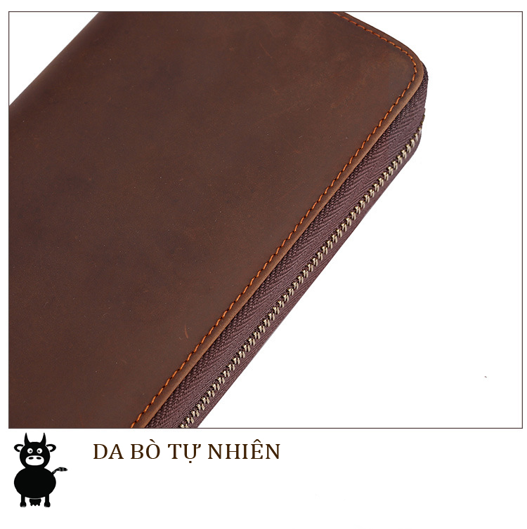 Ví Cầm Tay Nam CT01 Da Bò Tự Nhiên Cao Cấp, Ví Dài Kiểu dáng Sang Trọng nhiều ngăn, Clutch hộp Bảo Hành 01 năm