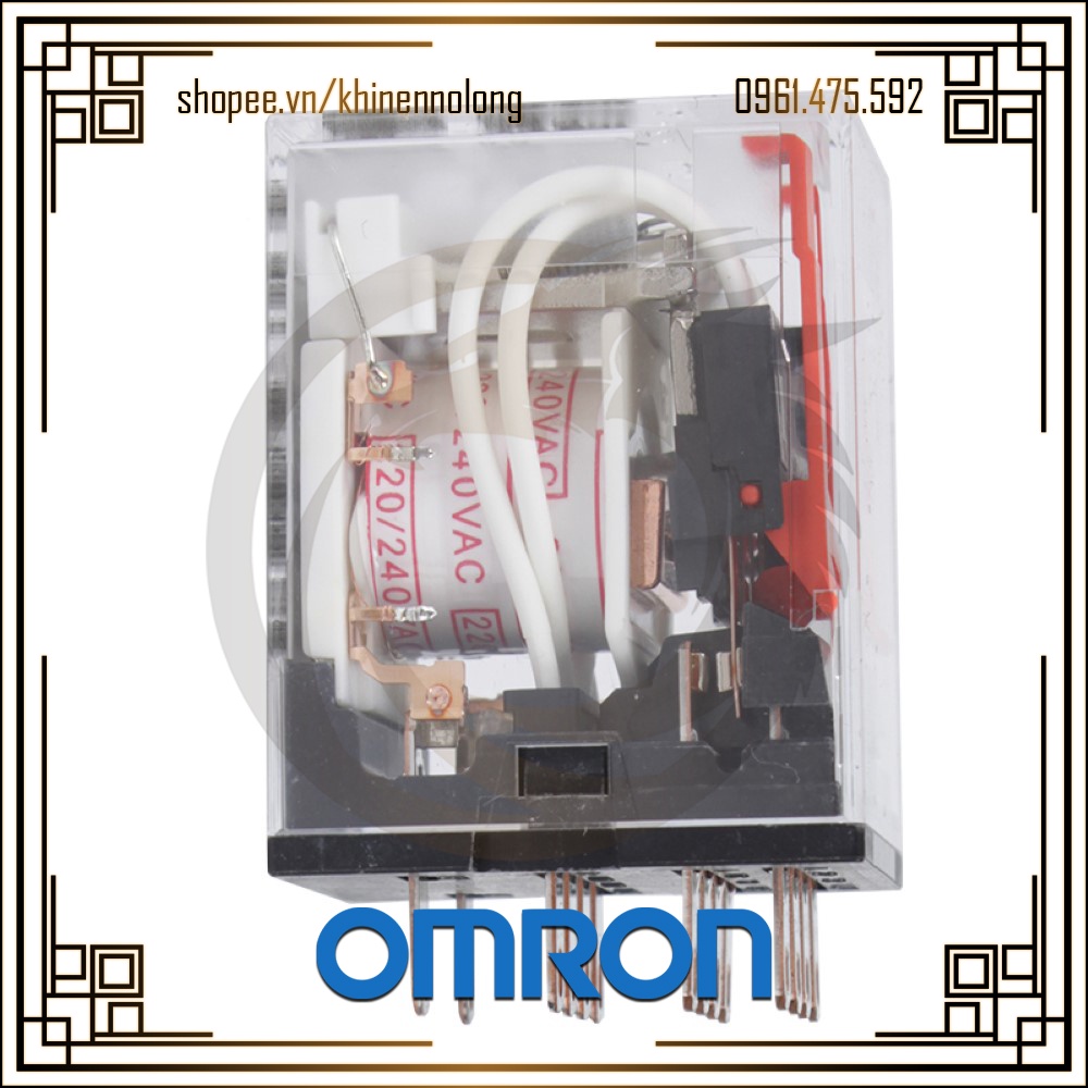 Rơ le trung gian 14 chân dẹt nhỏ omron my4n + đế pyf14a