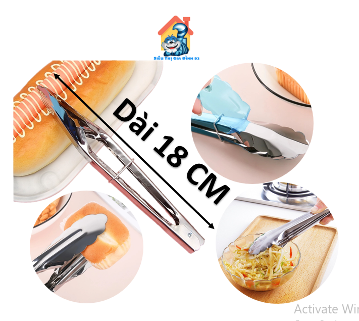 Dụng cụ Kẹp gắp trứng, gắp đá, thức ăn tiện dụng hình lá 18cm