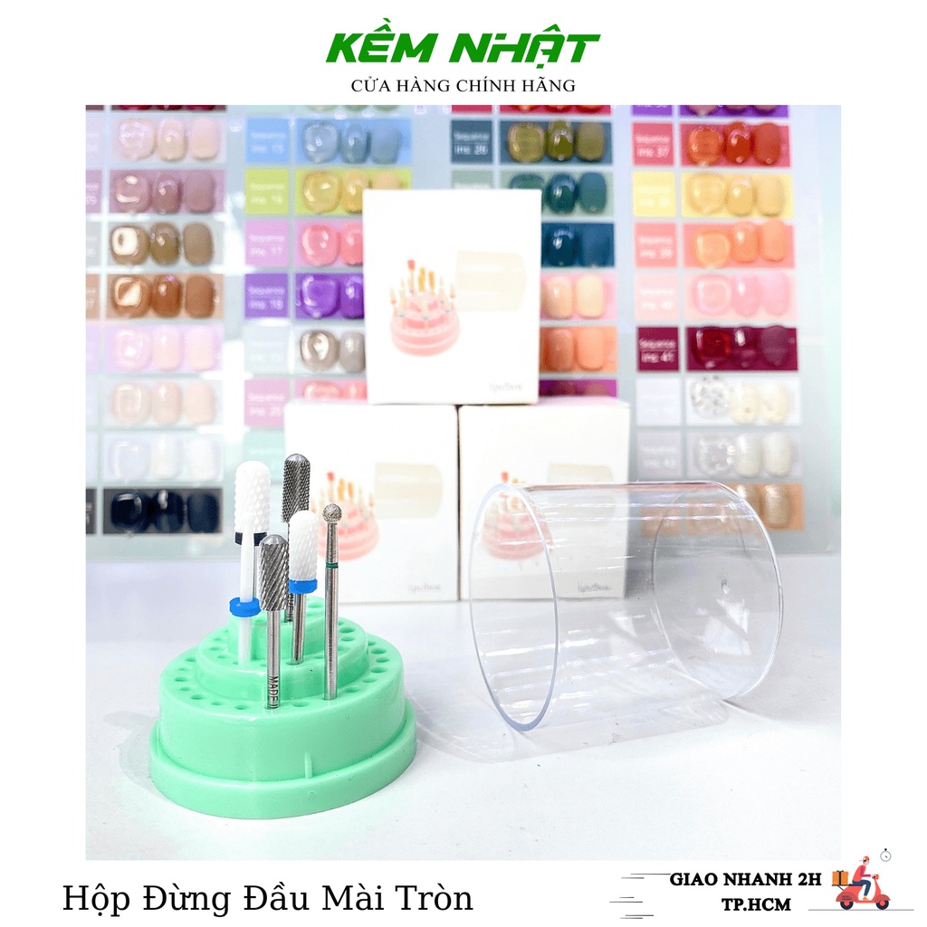 Hộp đựng đầu mài móng tròn
