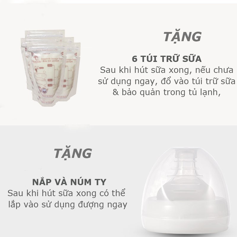 (FREESHIP ĐẾN 50k) (Màu Trắng) Máy Hút Sữa Bằng Tay Kichilachi Kichi không BPA an toàn cho Bé NAM2