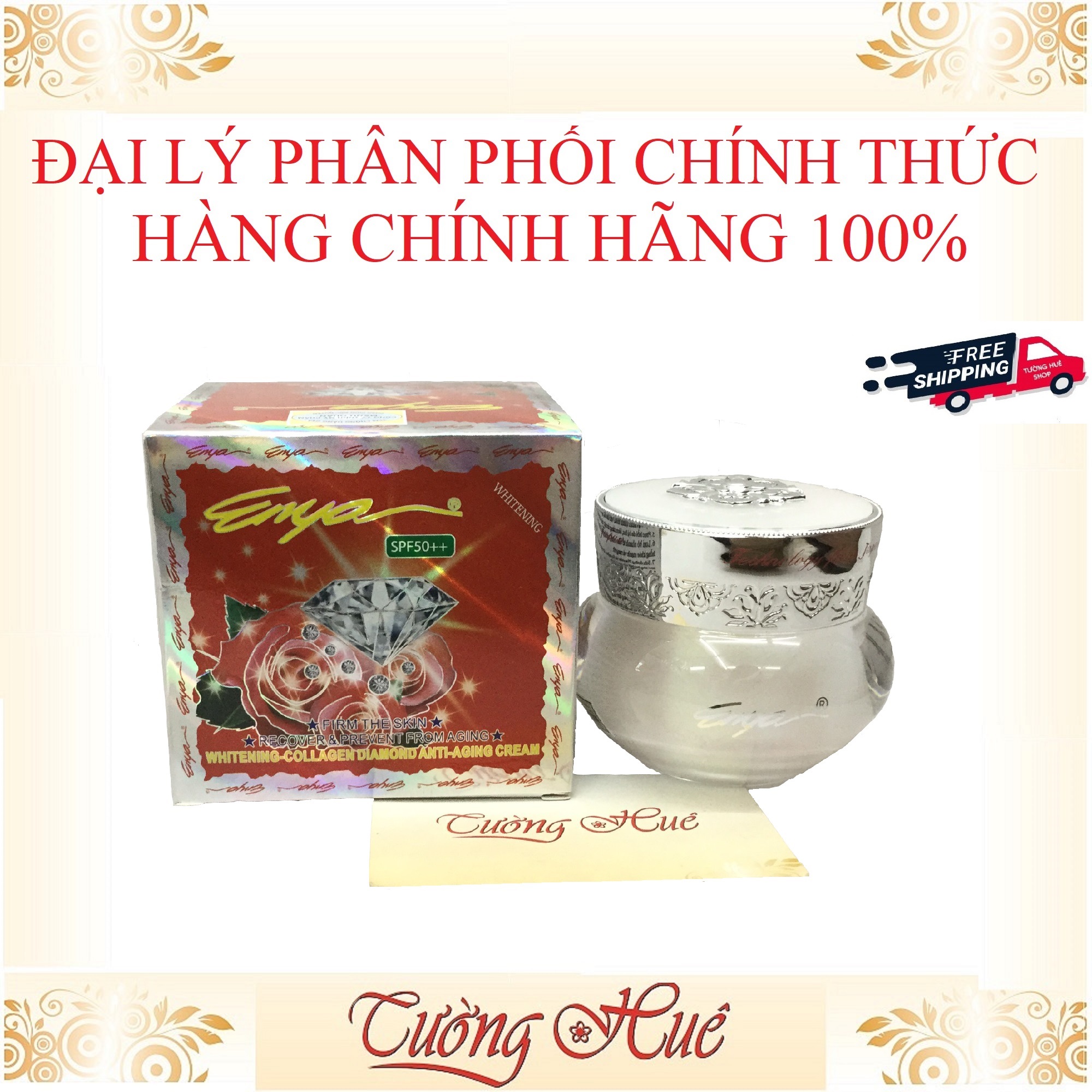Kem Dưỡng Trắng Da Chống Lão Hóa Cao Cấp ENYA Collagen Kim Cương - 25g