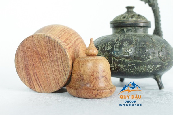 Lọ đựng tăm Gỗ Hương Đá dáng Chuông