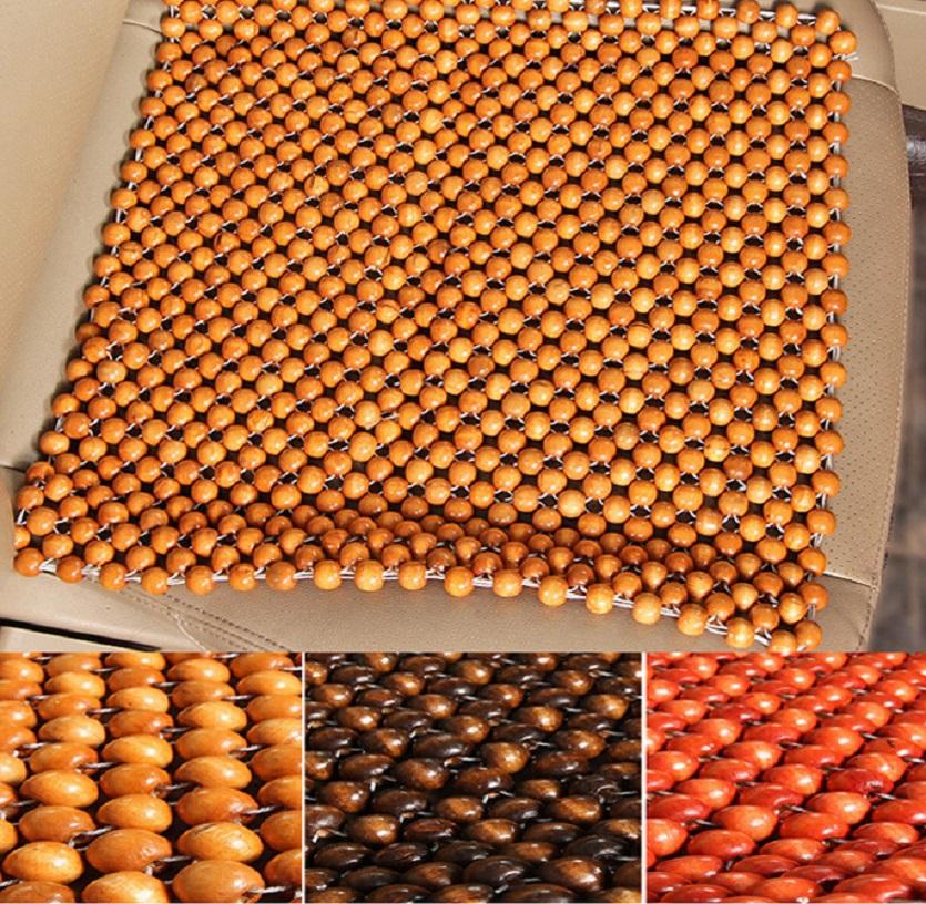 Tấm miếng đệm lót, nệm massage ghế xe ô tô, xe hơi, ghế văn phòng hạt gỗ tròn hương cao cấp 45x45 cao cấp