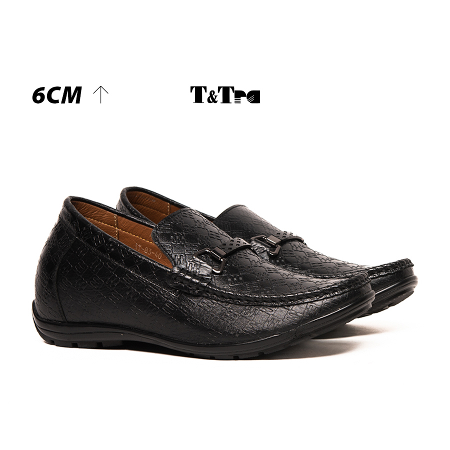 [ 6CM ] Giày Độn Nam T&TRA T83 Đen sọc