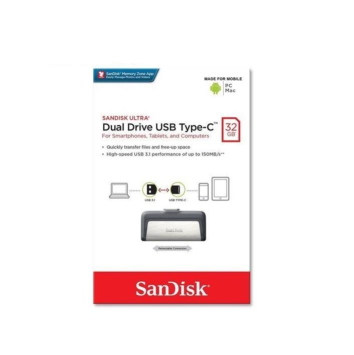 Usb otg sandisk ultra dual type-c 3.1 32gb 150mb/s