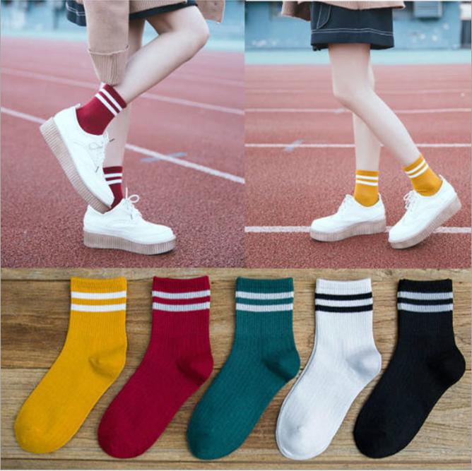 HOT- Set 5 đôi Tất BÓNG CHÀY cao cổ style Hàn Quốc nhiều màu